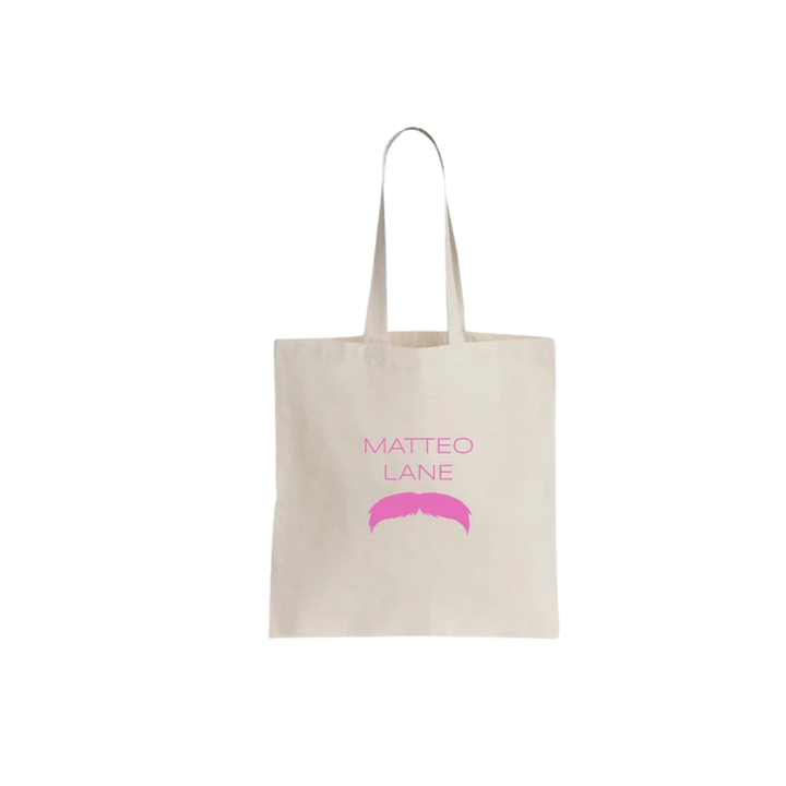Matteo Lane Mustache Tote - Pink