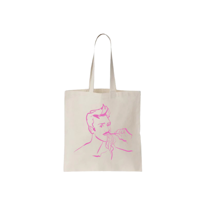 Matteo Lane Mustache Tote - Pink