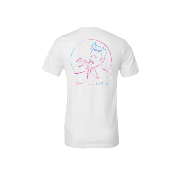 Matteo Lane Mustache Unisex Tee - White