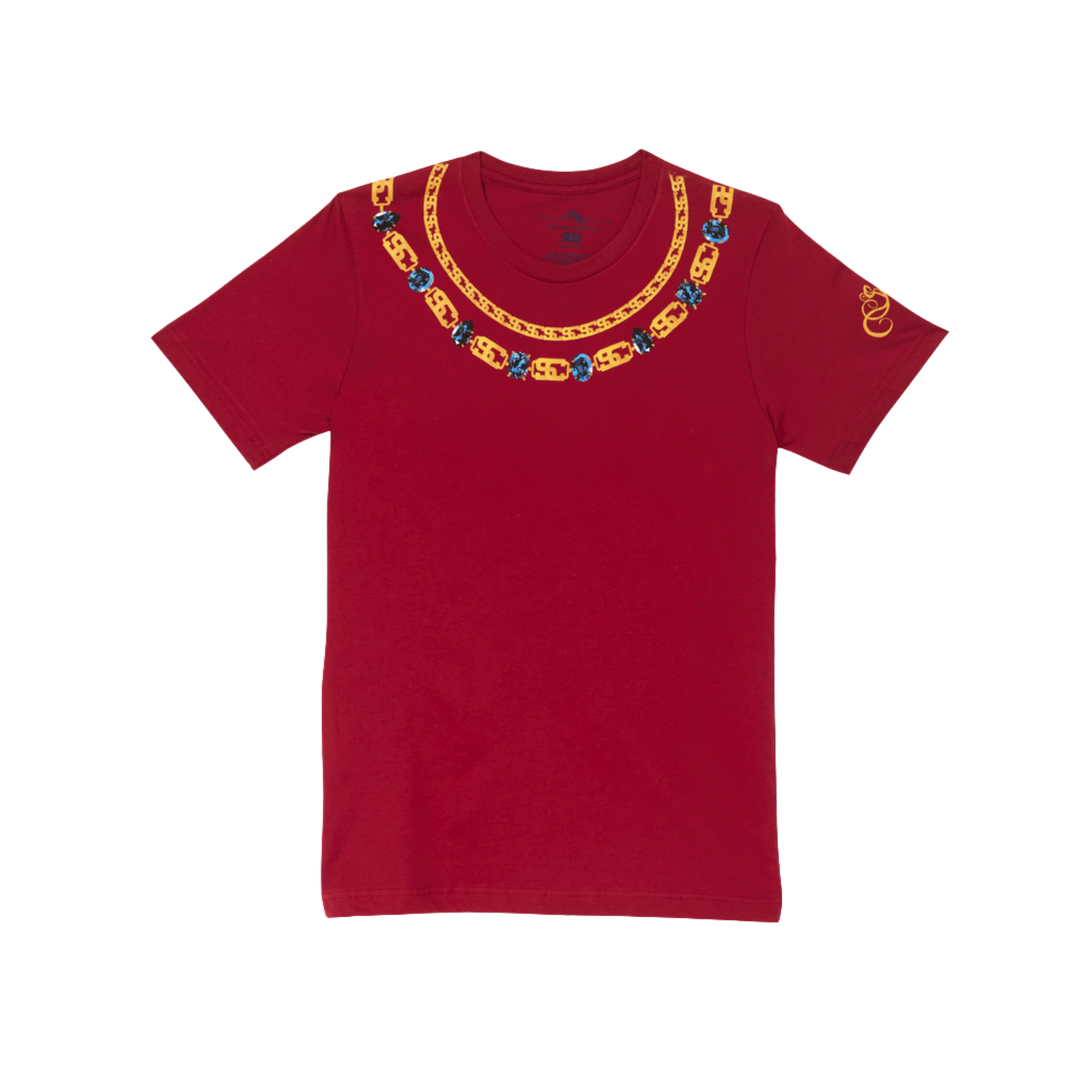 Jewels Chains Tee - Burgundy