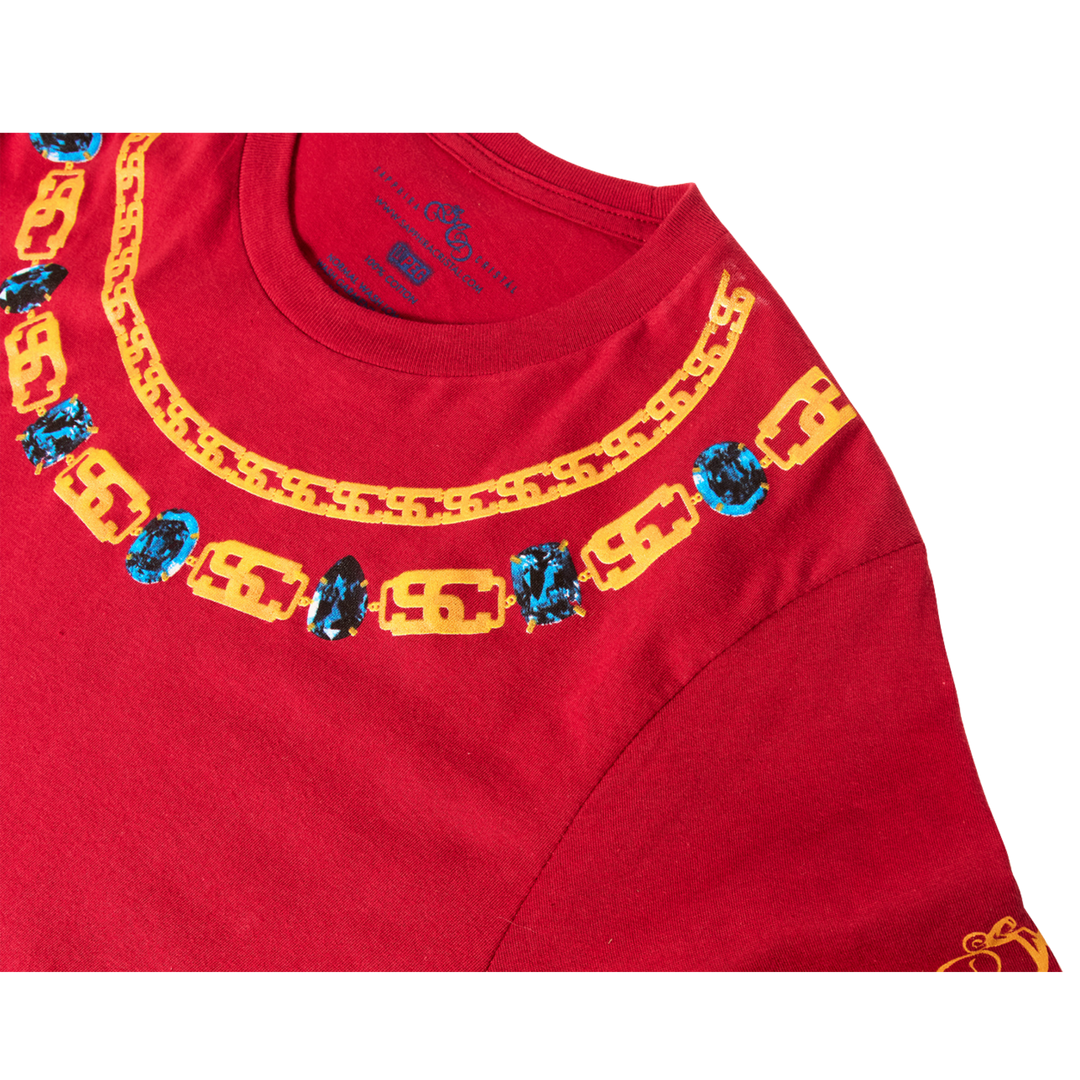 Jewels Chains Tee - Burgundy