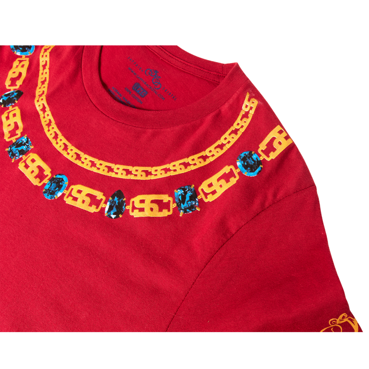 Jewels Chains Tee - Burgundy